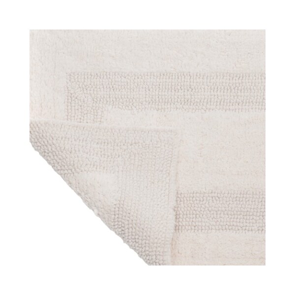 100-percent Cotton Bathmat 24x60 Long Bathroom Runner, Reversible, Soft, Absorbent, Rug, Ivory